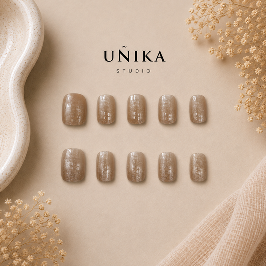 Perla Cat Eye | Uñas Press On Hechas a Mano