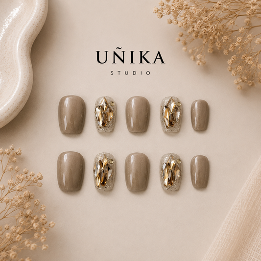 Destello Cristal | Uñas Press On Hechas a Mano