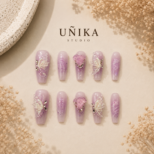 Ala de Hada | Uñas Press On Hechas a Mano