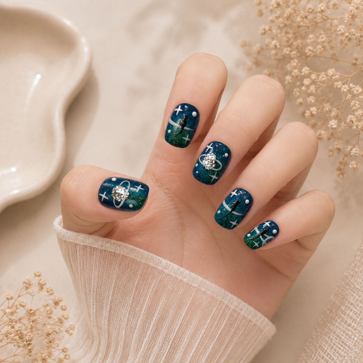 Nebulosa Felina | Uñas Press On Hechas a Mano