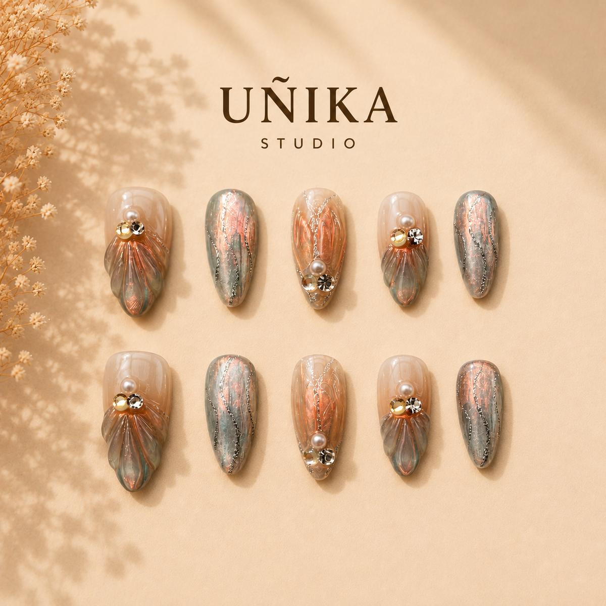 Aurora Marina | Uñas Press On Hechas a Mano