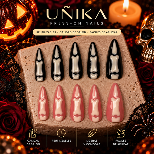 Colección Halloween A01S005 | Uñas Press On Hechas a Mano