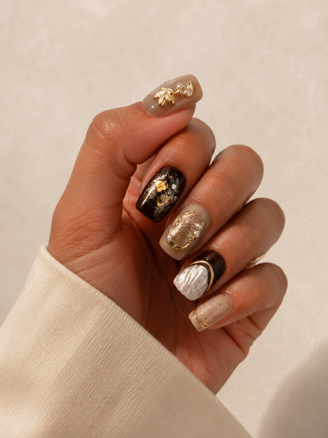 Golden Mocha | Handmade Press-On Nails