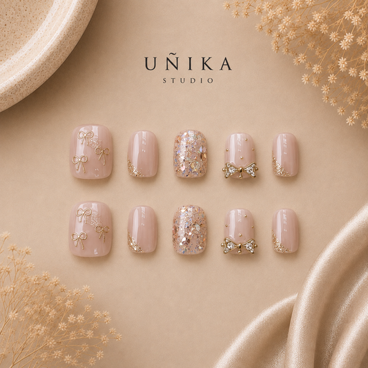 Regalo Rosado | Uñas Press On Hechas a Mano