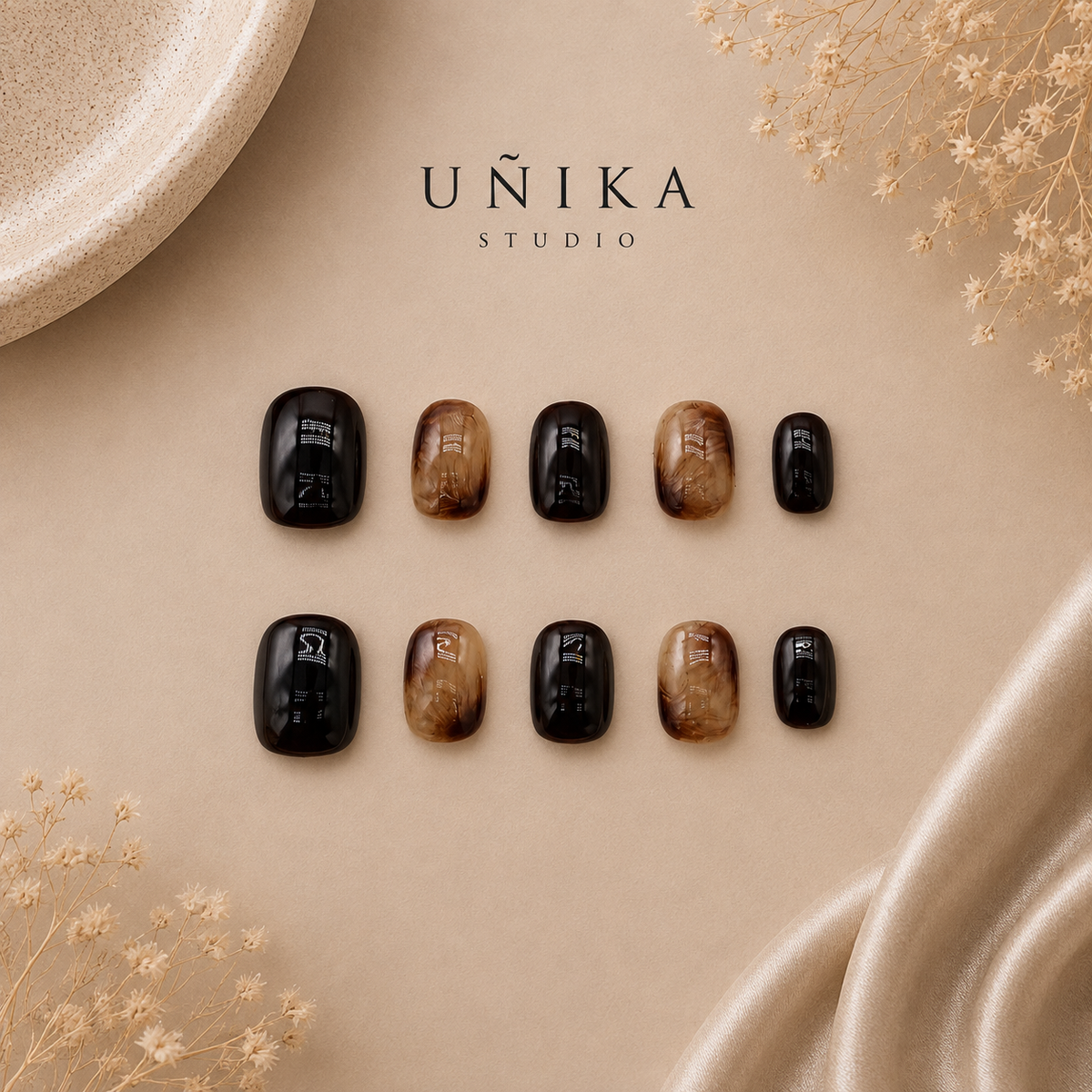 Caoba Miel | Uñas Press On Hechas a Mano