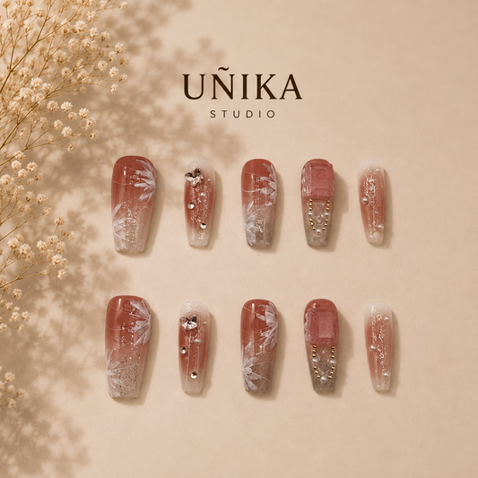 Brisa Floral | Uñas Press On Hechas a Mano