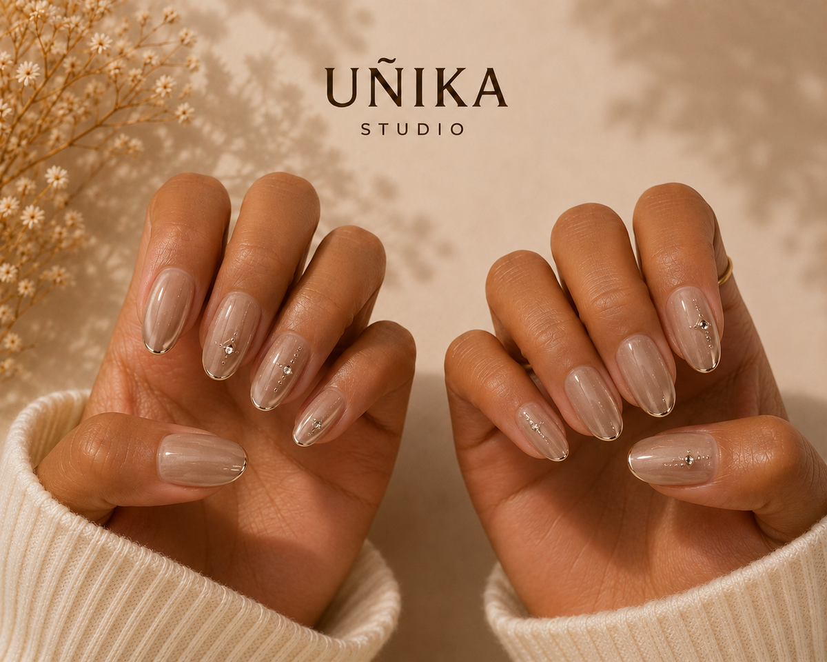 Luz de Cristal | Uñas Press On Hechas a Mano