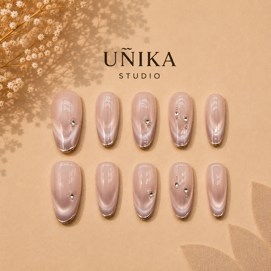 Luz de Cristal | Uñas Press On Hechas a Mano