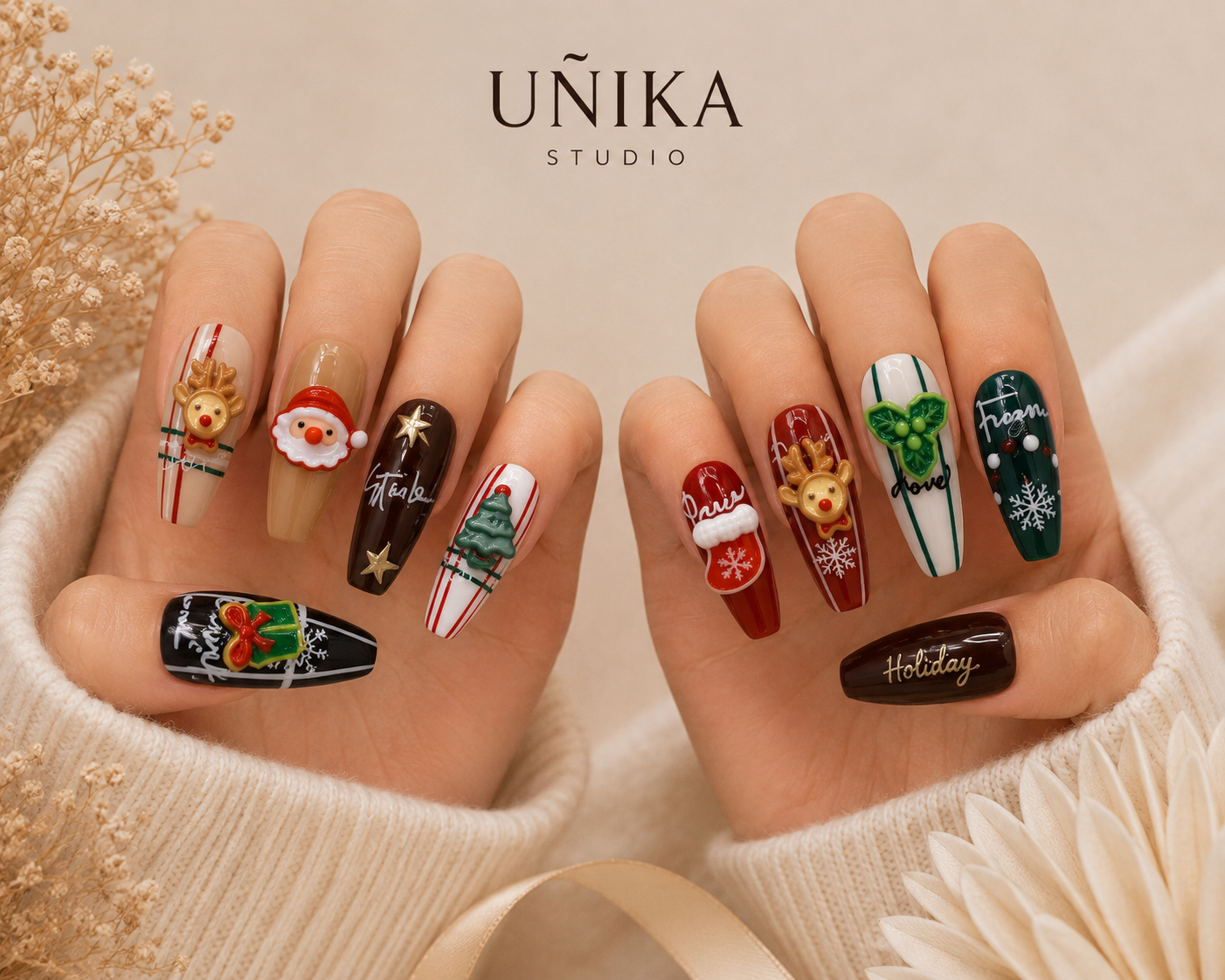 Colección Navidad 02 | Uñas Press On Hechas a Mano