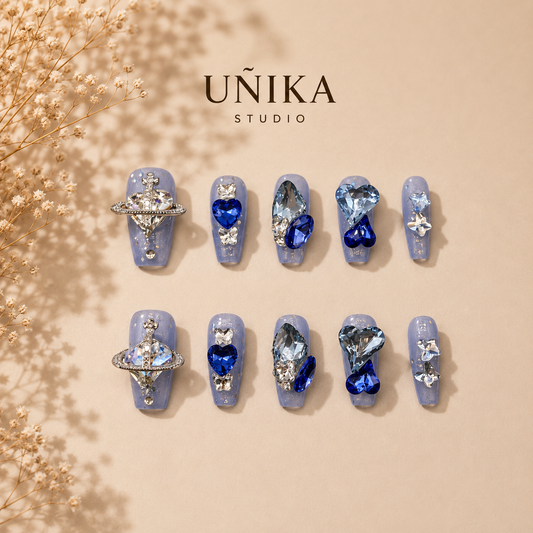 Órbita Celeste | Uñas Press On Hechas a Mano