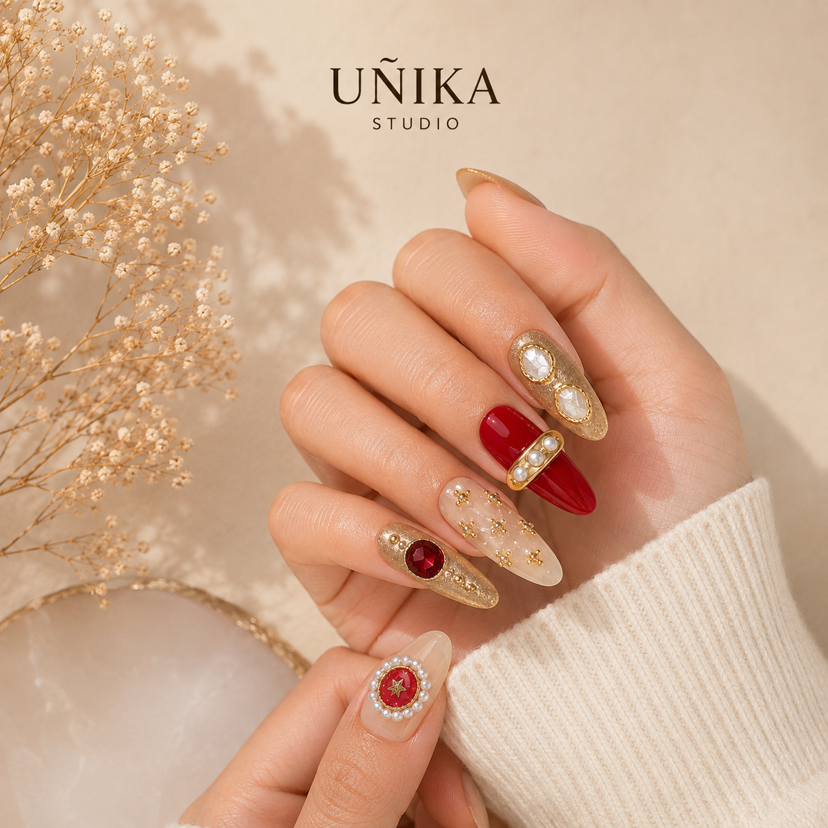 Bizancio Dorado | Uñas Press On Hechas a Mano