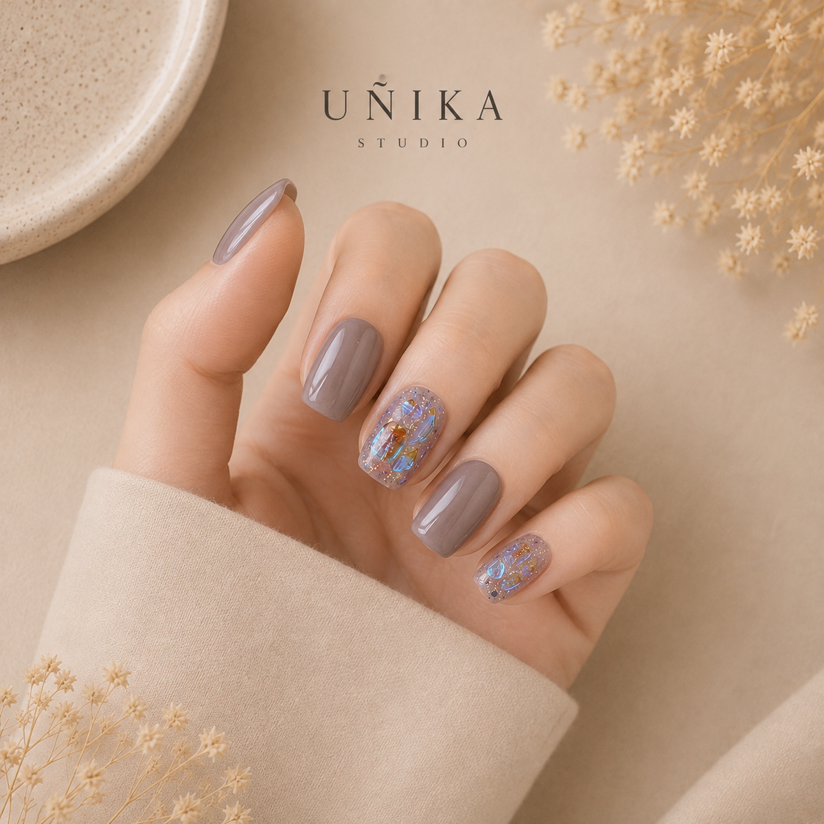 Ópalo Lavanda | Uñas Press On Hechas a Mano