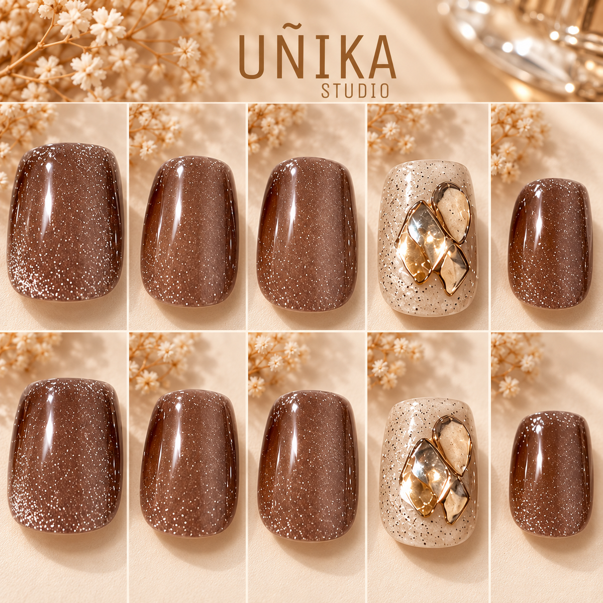 Destello Cristal | Uñas Press On Hechas a Mano