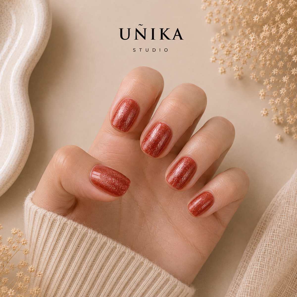 Coral Cat Eye | Uñas Press On Hechas a Mano