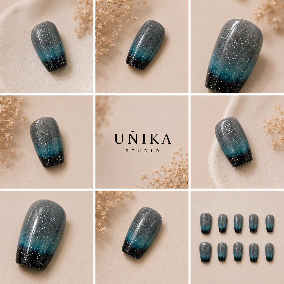 Ópalo Boreal | Uñas Press On Hechas a Mano