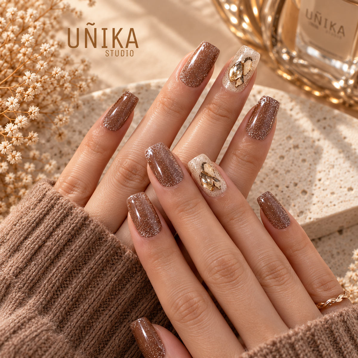 Destello Cristal | Uñas Press On Hechas a Mano